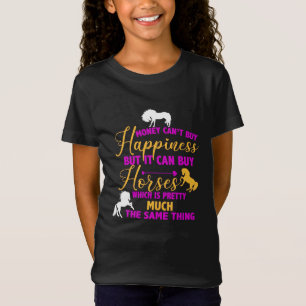 Money Can Buy Horses Purple Yellow   T-Shirt