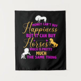 Money Can Buy Horses Purple Yellow    Tapestry