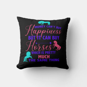 Money Can Buy Horses Tri-Colour Cushion