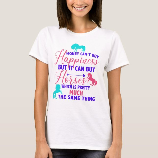 Money Can Buy Horses Tri-Colour   T-Shirt (Front)