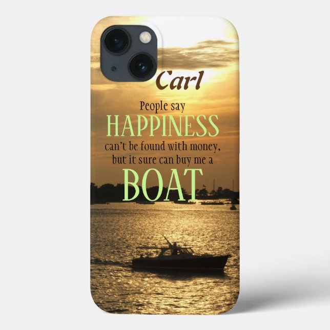 Money Can't Buy Happiness Boat On the Harbour Case-Mate iPhone Case (Back)