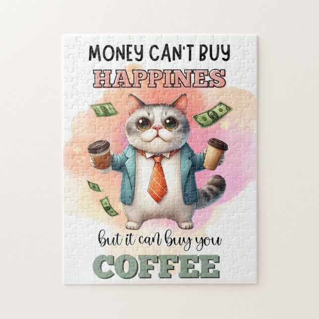 Money Can't Buy Happiness Funny Cat Lover Gift  Jigsaw Puzzle (Vertical)