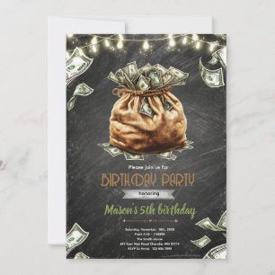 Money cash currency birthday invitation