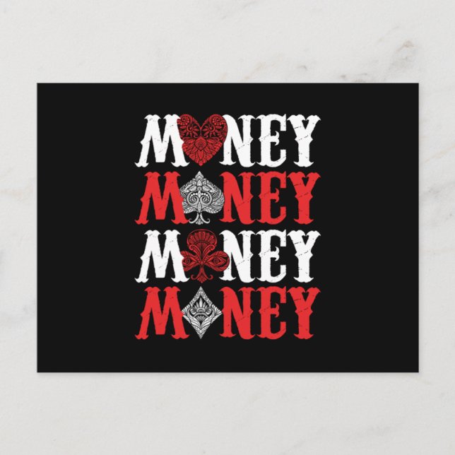 Money Casino Player Cards Poker Bluff Gambler Gift (Front)