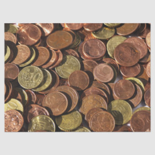 money coins tissue paper