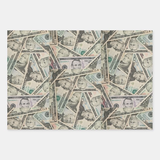 Money Currency  Wrapping Paper Sheet (Front)