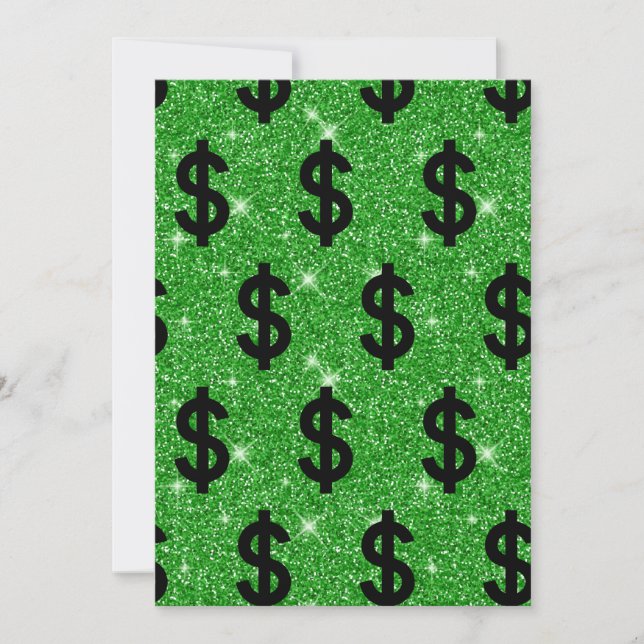 Money Dollar Sign Pattern Finance Wall Street Invitation (Front)