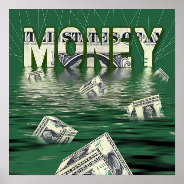 MONEY - DOLLAR VALUE DROWNING POSTER (Front)