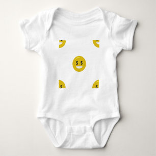 money eye emoji baby bodysuit