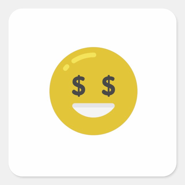 money eye emoji square sticker (Front)