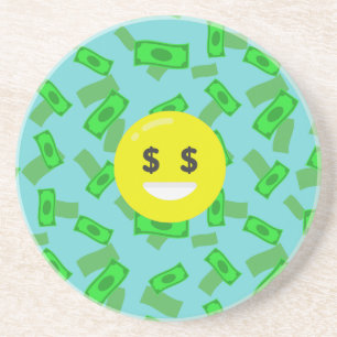 money eyed emoji coaster