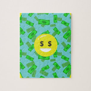 money eyed emoji jigsaw puzzle