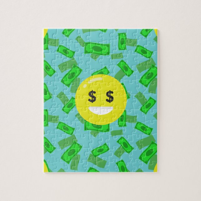 money eyed emoji jigsaw puzzle (Vertical)