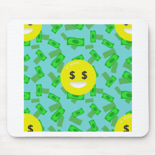 money eyed emoji mouse mat