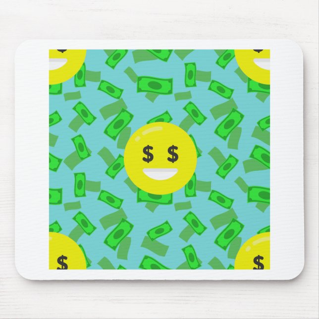 money eyed emoji mouse mat (Front)