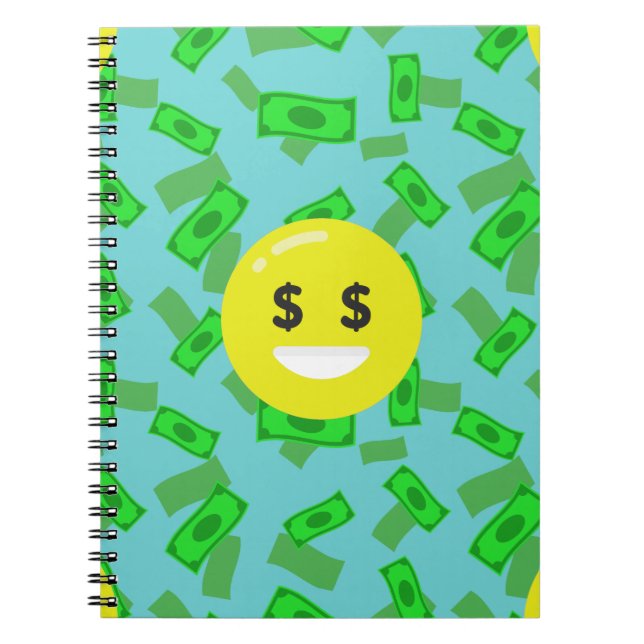money eyed emoji notebook (Front)