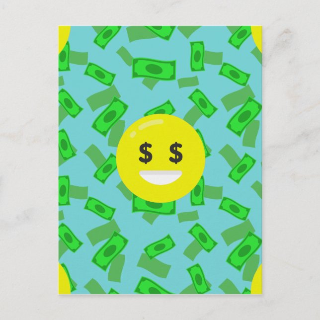 money eyed emoji postcard (Front)