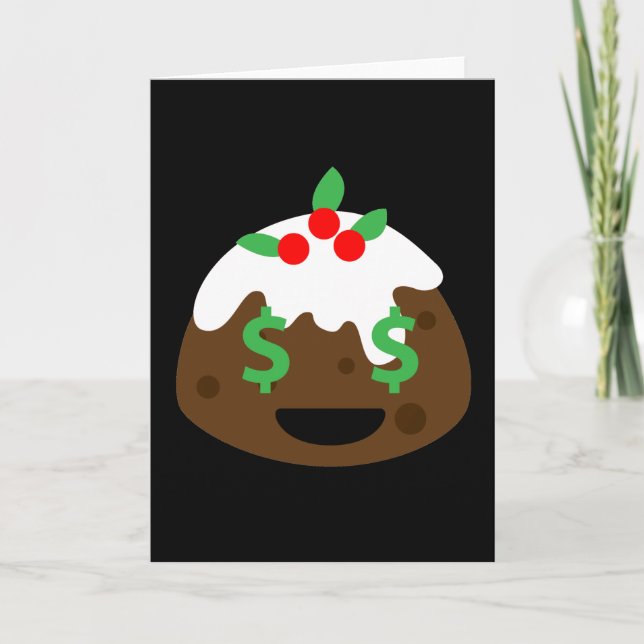 money eyes christmas pudding holiday card (Front)