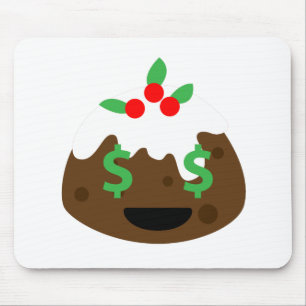 money eyes christmas pudding mouse mat