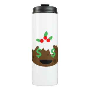 money eyes christmas pudding thermal tumbler