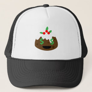 money eyes christmas pudding trucker hat