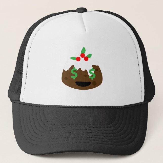money eyes christmas pudding trucker hat (Front)