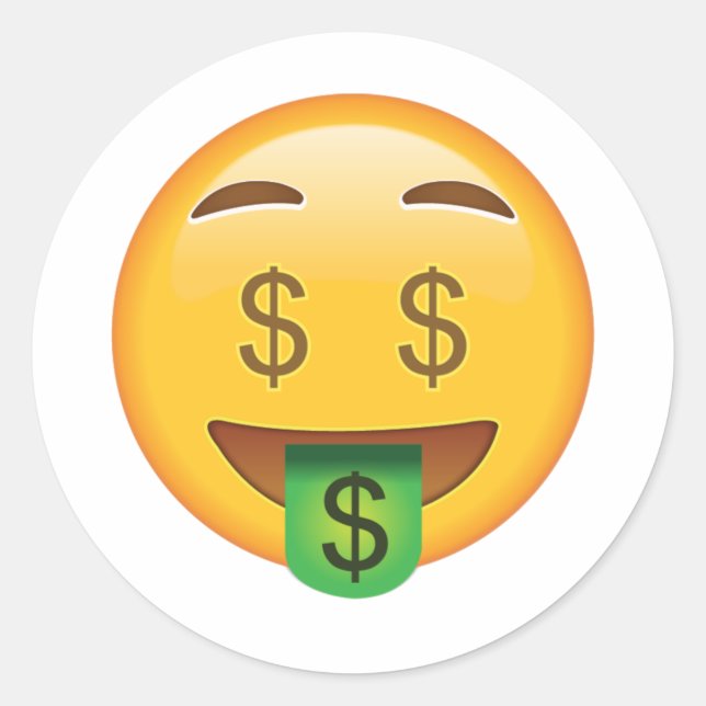 Money Face - Emoji Classic Round Sticker (Front)
