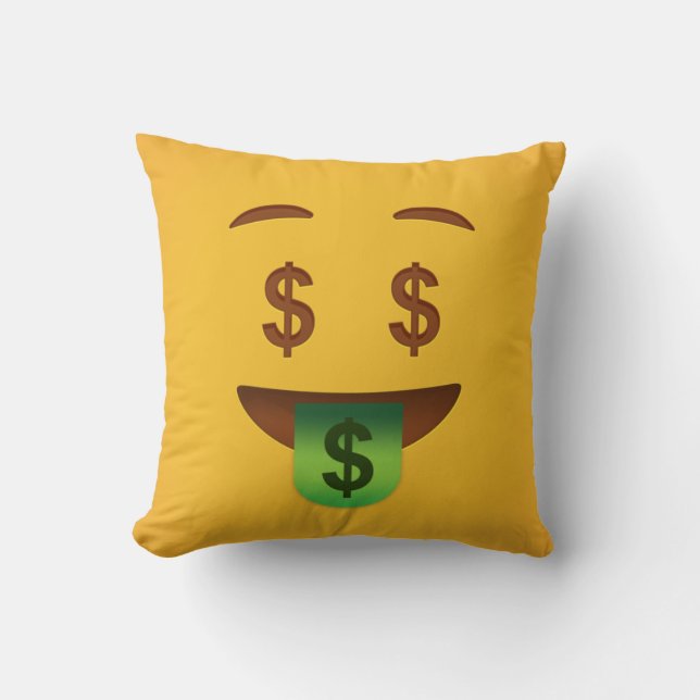 Money Face Emoji   Cushion (Front)