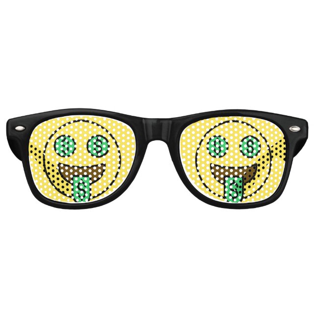 Money Face Emoji Retro Sunglasses (Front)