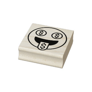 Money Face Emoji Rubber Stamp