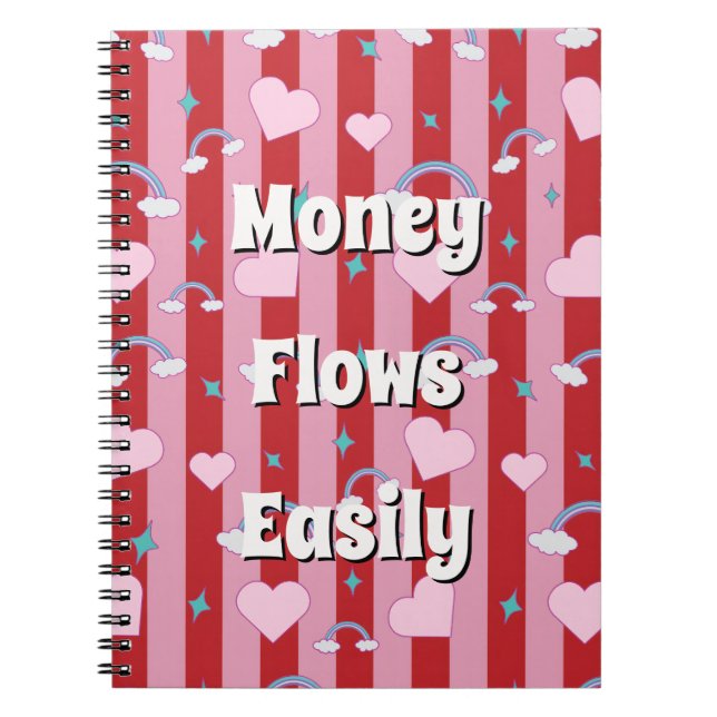 Money Flows Easily Money Affirmation Manifestation Notebook (Front)