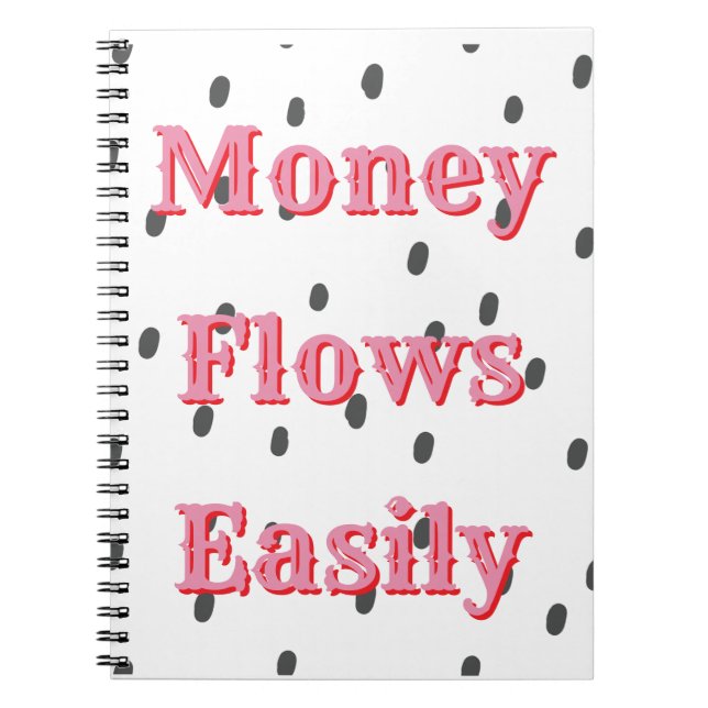 Money Flows Easily Money Affirmation Manifestation Notebook (Front)