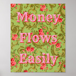 Money Flows Easily Money Affirmation Manifestation Poster