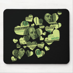 Money Hearts Mouse Mat