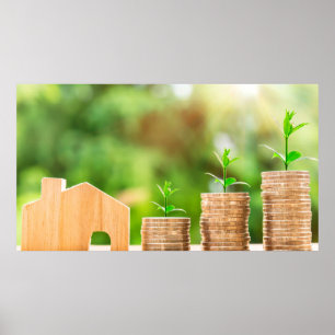Money home coin investment poster