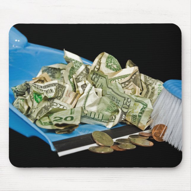 Money In Dust Pan Mouse Mat (Front)