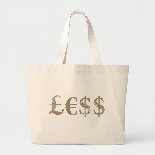 Money Is Worth Less Large Tote Bag (Front)