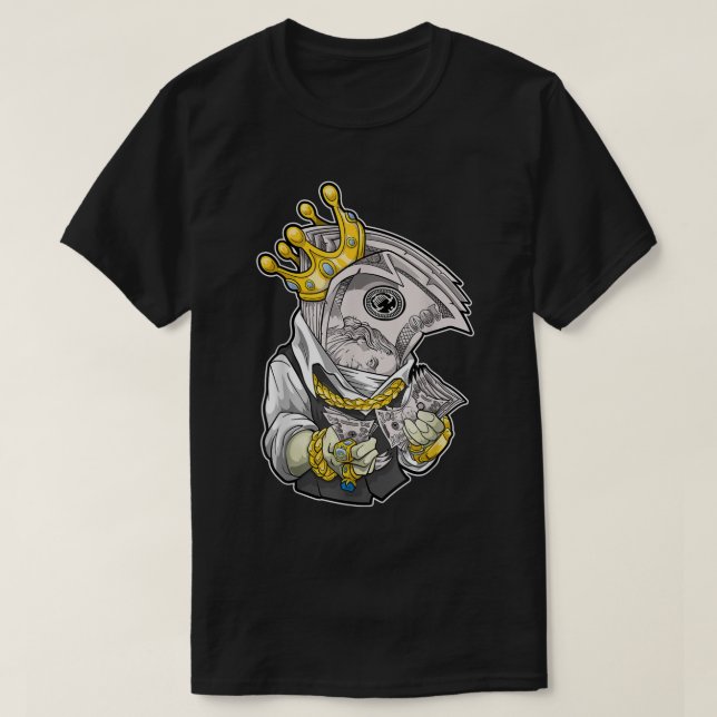 money king crown rich dollar diamonds cash HipHop  T-Shirt (Design Front)