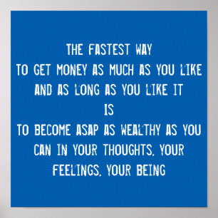 Money, LOA, wealth quote, inspirational motivation Poster
