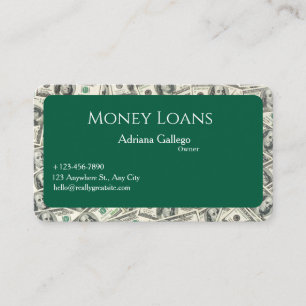 money loans   Business card (editable)