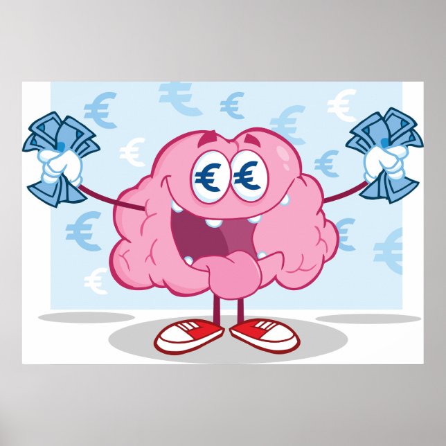 Money Loving Creature Holding Cash Poster (Front)