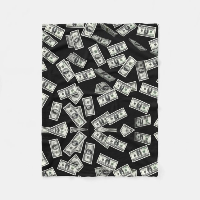 Money Maker Throw Pillow Fleece Blanket (Front)
