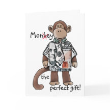 Money/Monkey Greeting Card