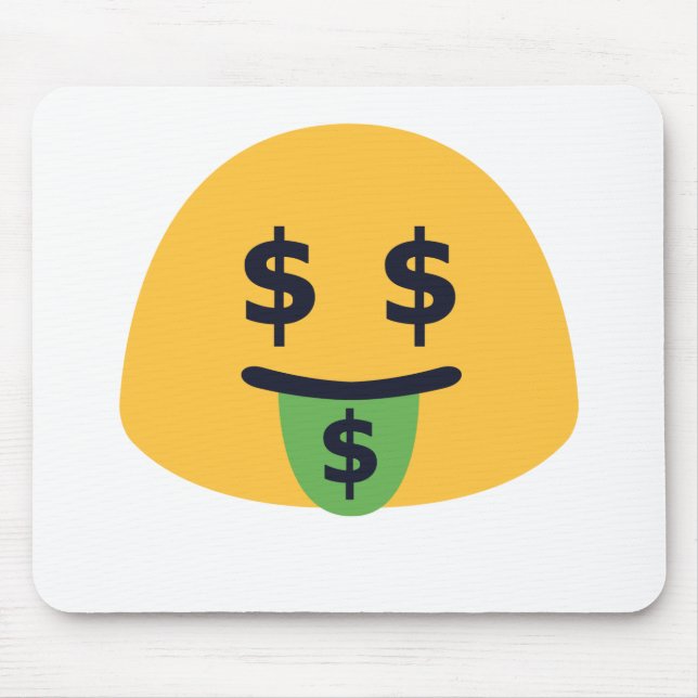 Money Mouth Emoji Mouse Mat (Front)