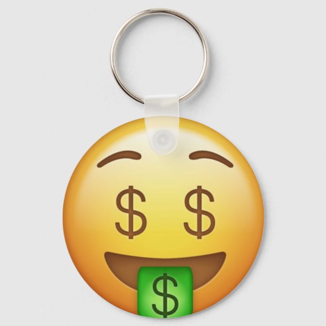 Money Mouth Hilarious Emoji Key Ring (Front)