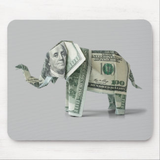 Money Origami $100 Elephant Mouse Mat