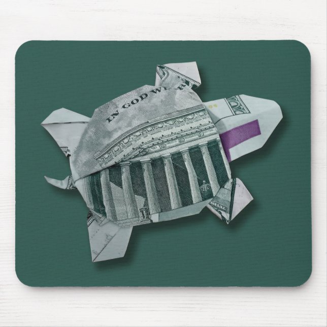 Money Origami $50 Turtle Mouse Mat (Front)