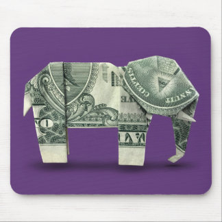 Money Origami Elephant Mouse Mat