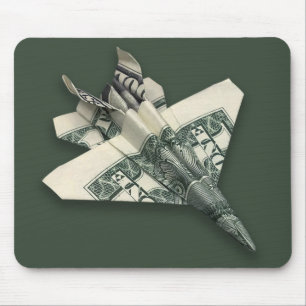 Money Origami F-18 Jet Fighter Aeroplane Mouse Mat