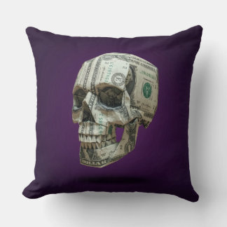 Money Origami Human Skull Cushion